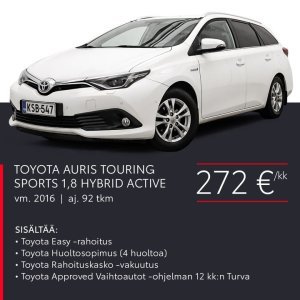 Laajasta valikoimastamme löydät juuri sinulle sopivan Toyota-vaihtoauton, ja helpoin tapa hankkia se on Kaiken kattava kuukausie...