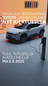 Täysin uusi täyssähköinen Toyota Urban Cruiser nyt meillä maanantaina 5.5